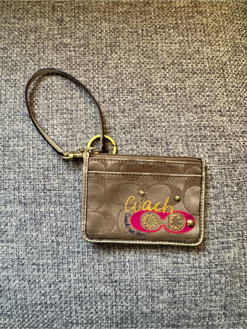 Coach Poppy Signature C Mini Skinny ID card case wristlet